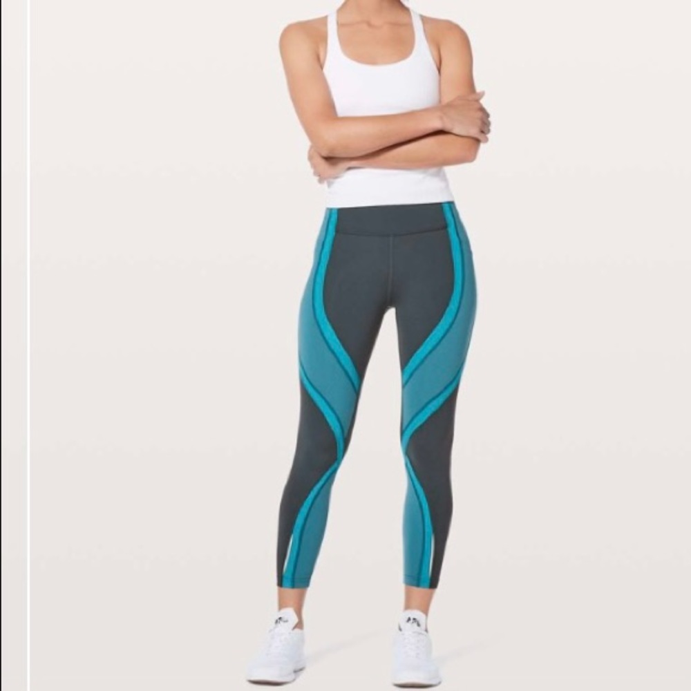 Lululemon Wild Twist 7/8 Tight- Teal Blue